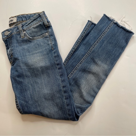 Acne Studios Kex Jeans Le Blue Cropped Raw Hem Size 27 - Picture 1 of 12